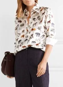 Animal Print Silk Shirt