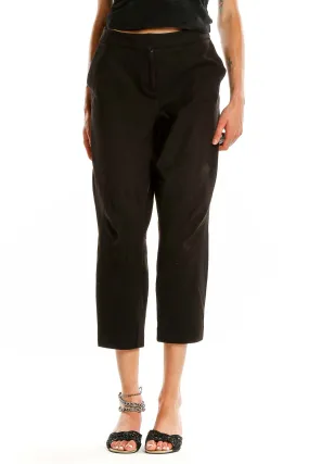 Black Cropped Tailored Trousers