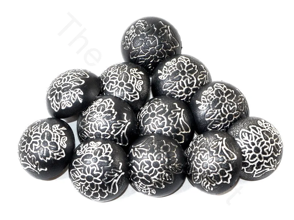 Black Flower Coat Buttons