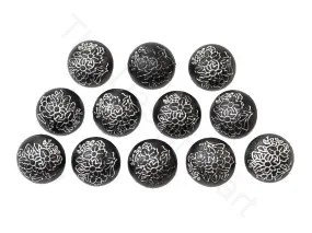 Black Flower Coat Buttons