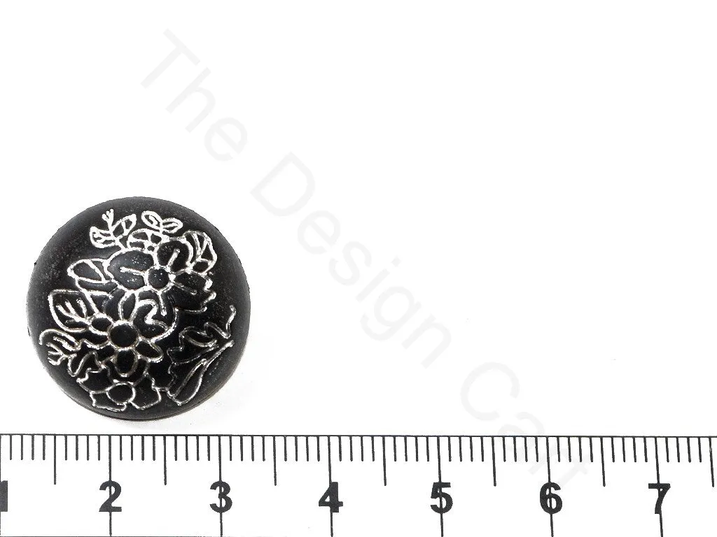 Black Flower Coat Buttons