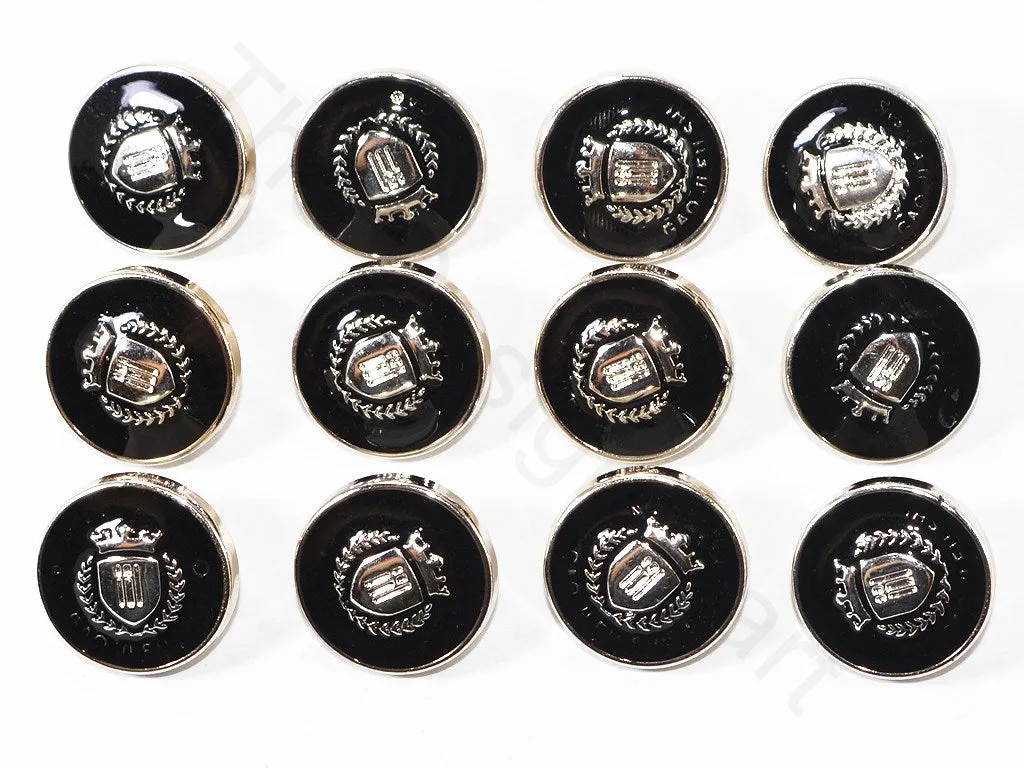 Black Golden Crest Coat Buttons