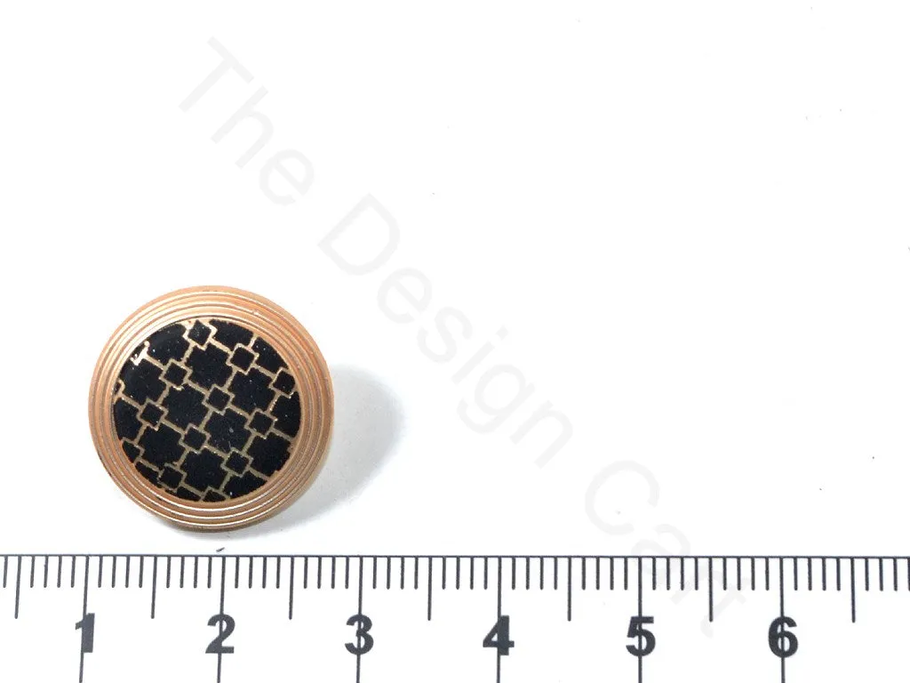 Black Golden Geometric Acrylic Coat Buttons