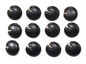 Black Matte Plain Acrylic Coat Buttons