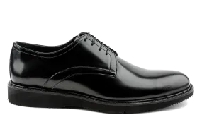 Black Patent Leather Derby Shoes For Men, Plain Toe Derby Shoes for Business Men & Professionals, Luxury Derby Shoes, Best Derby Shoes: Pax by Debbano