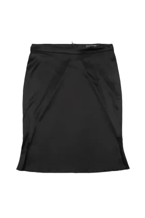 Black Pure Silk Audrey Short Skirt