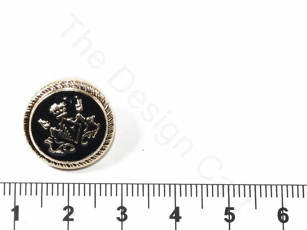 Black Royal Crown Acrylic Coat Buttons