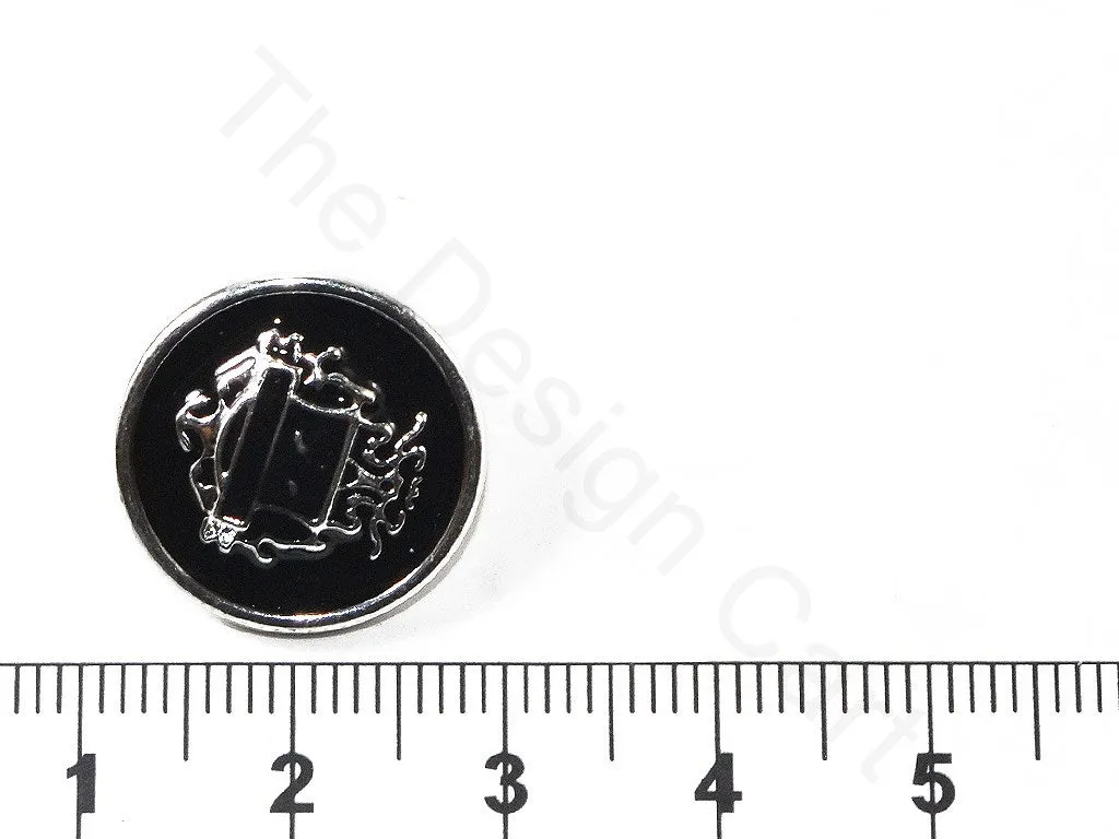 Black Silver Abstract Acrylic Coat Buttons