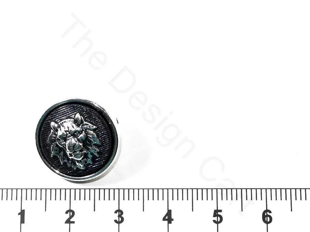 Black Silver Lion Acrylic Coat Buttons