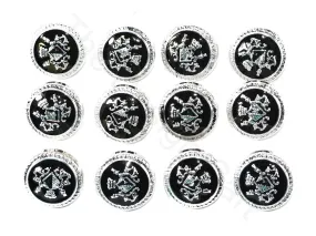 Black Silver Royal Coat Buttons