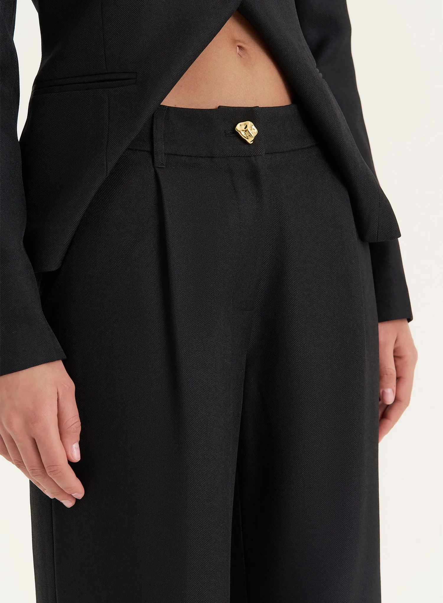 Black Tailored Straight Leg Trouser- Polly