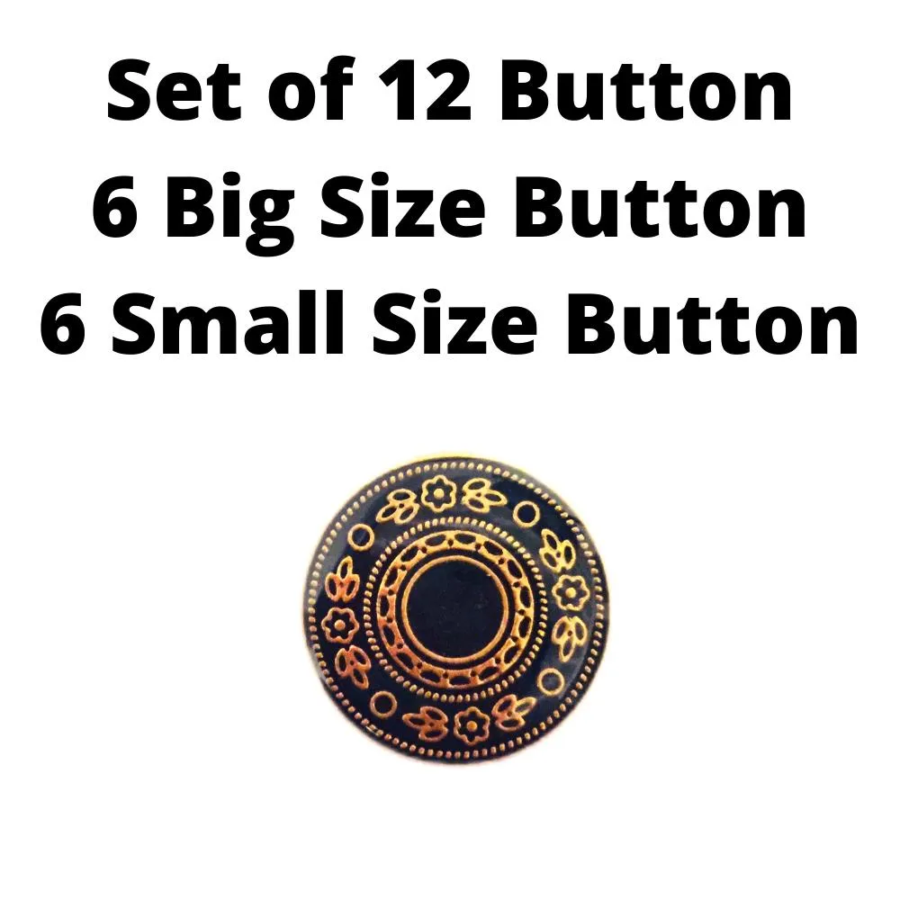 Blue Gold Designer Metal Suit Buttons