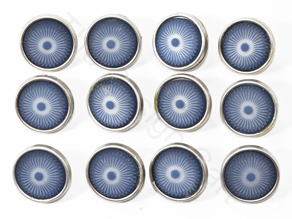 Blue Matte Rangoli Acrylic Coat Buttons