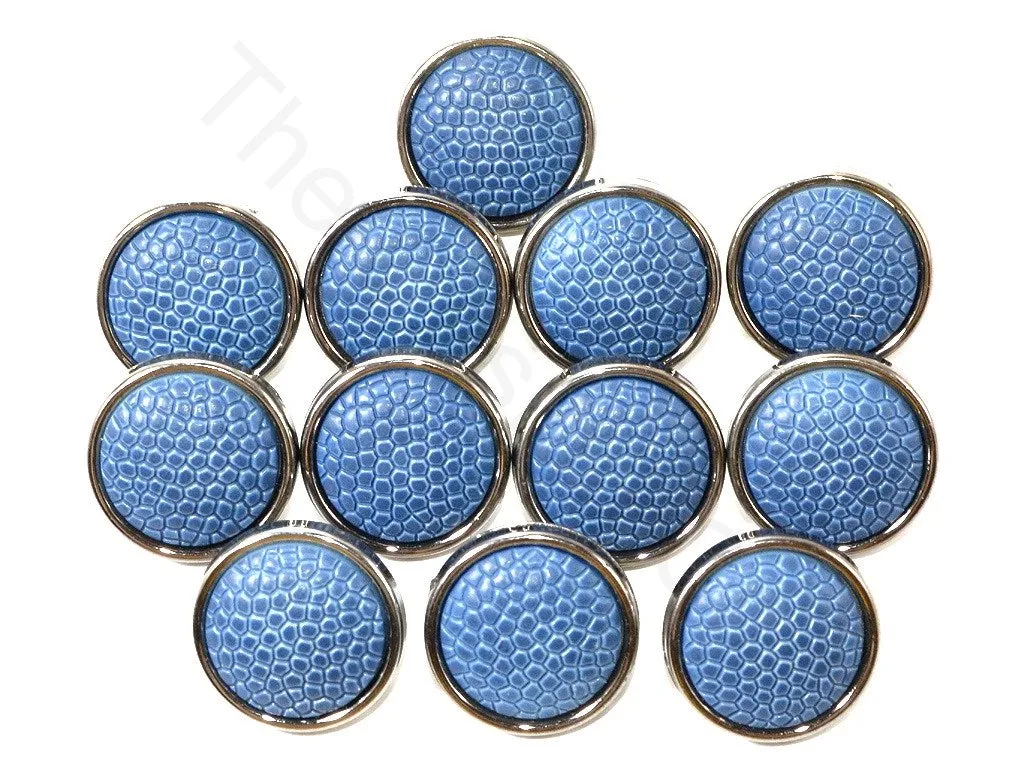 Blue Textured Acrylic Coat Buttons