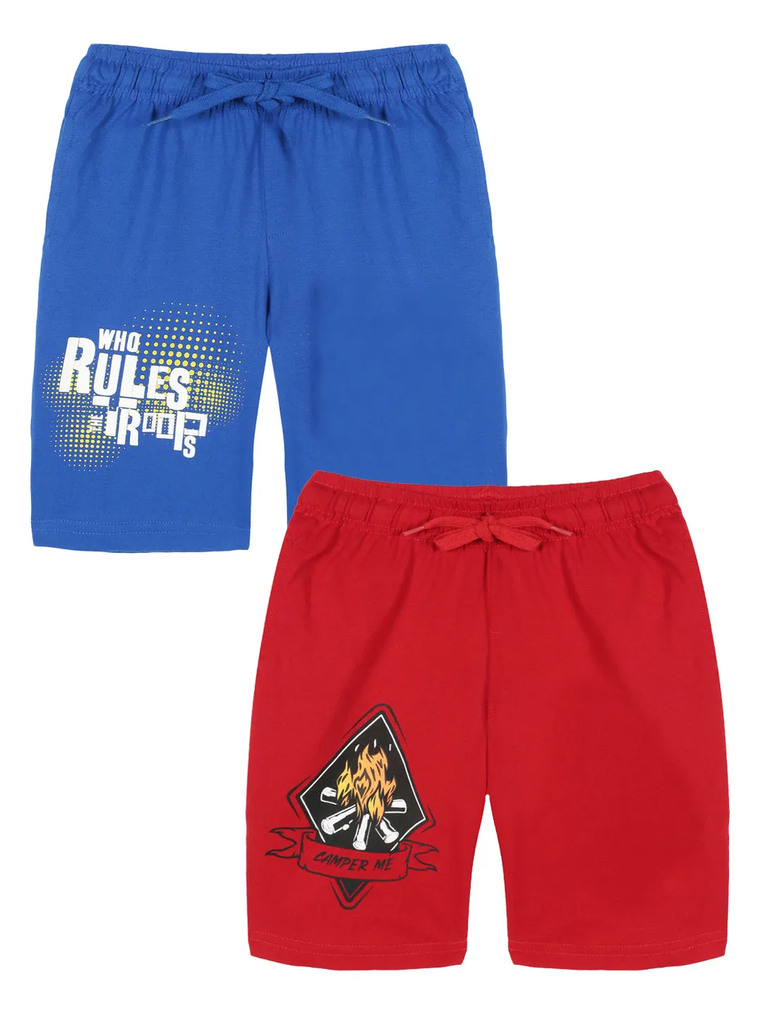 Boys Printed Knit Shorts Pack of 2