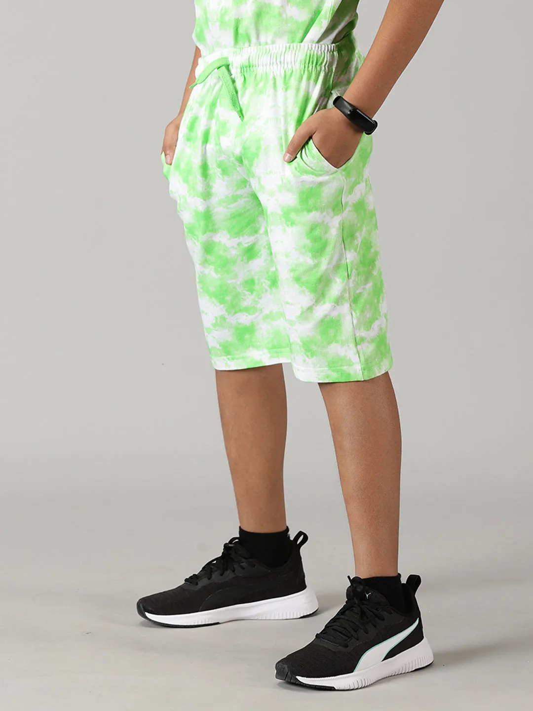 Boys Tie & Dye Printed Shorts