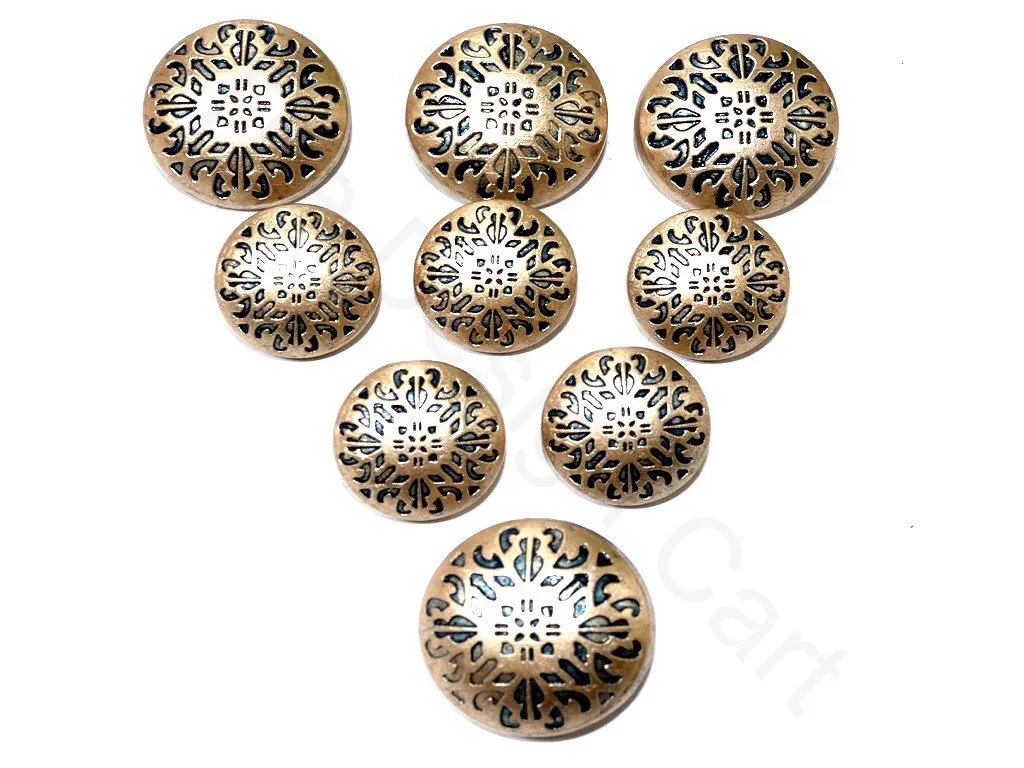 Bright Golden Abstract Metal Suit Buttons