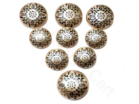 Bright Golden Abstract Metal Suit Buttons