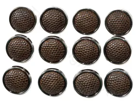 Brown Textured Design Coat Buttons