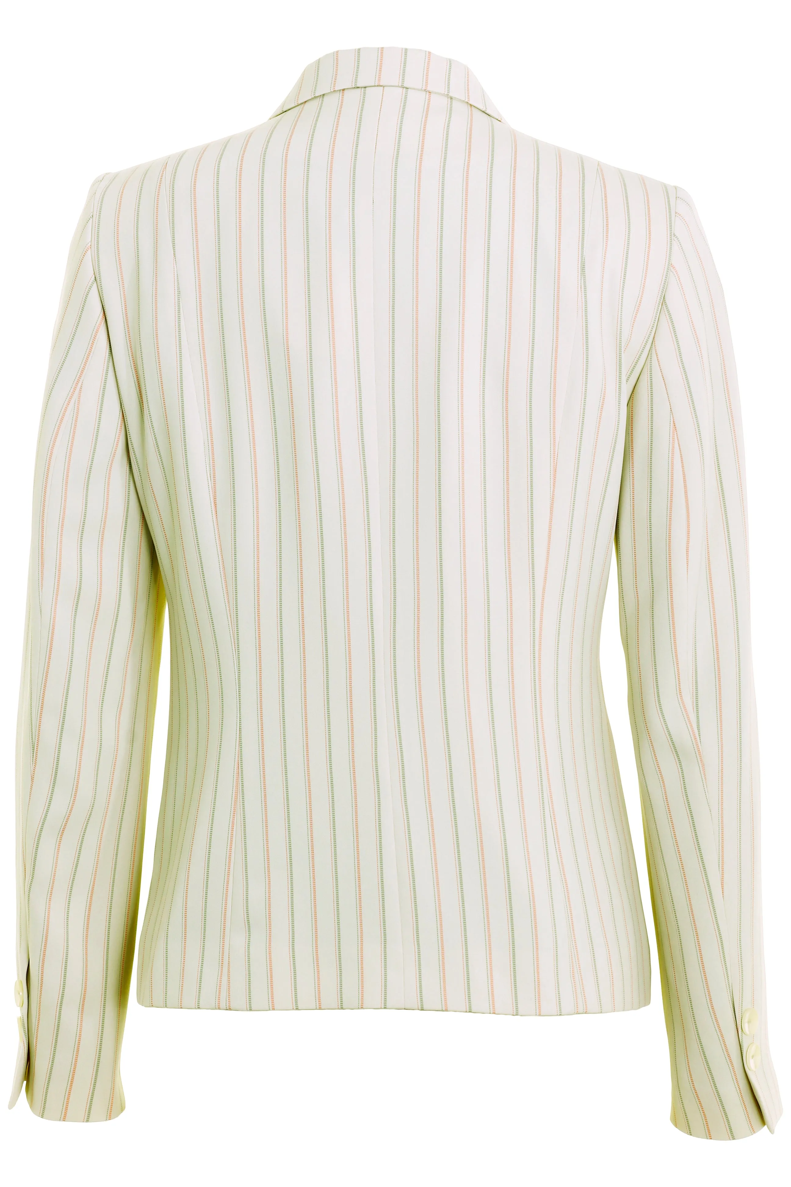 Busy Clothing Womens Lemon Yellow Cream Stripe Suit Jacket