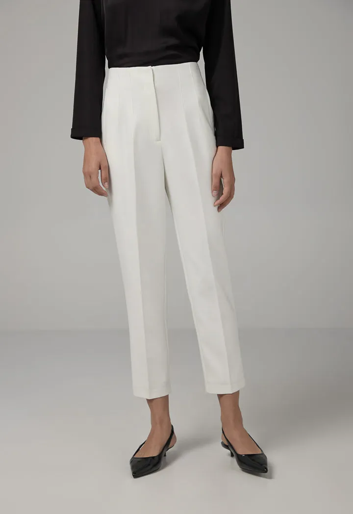 Choice Single Tone High-Waist Trousers Off White