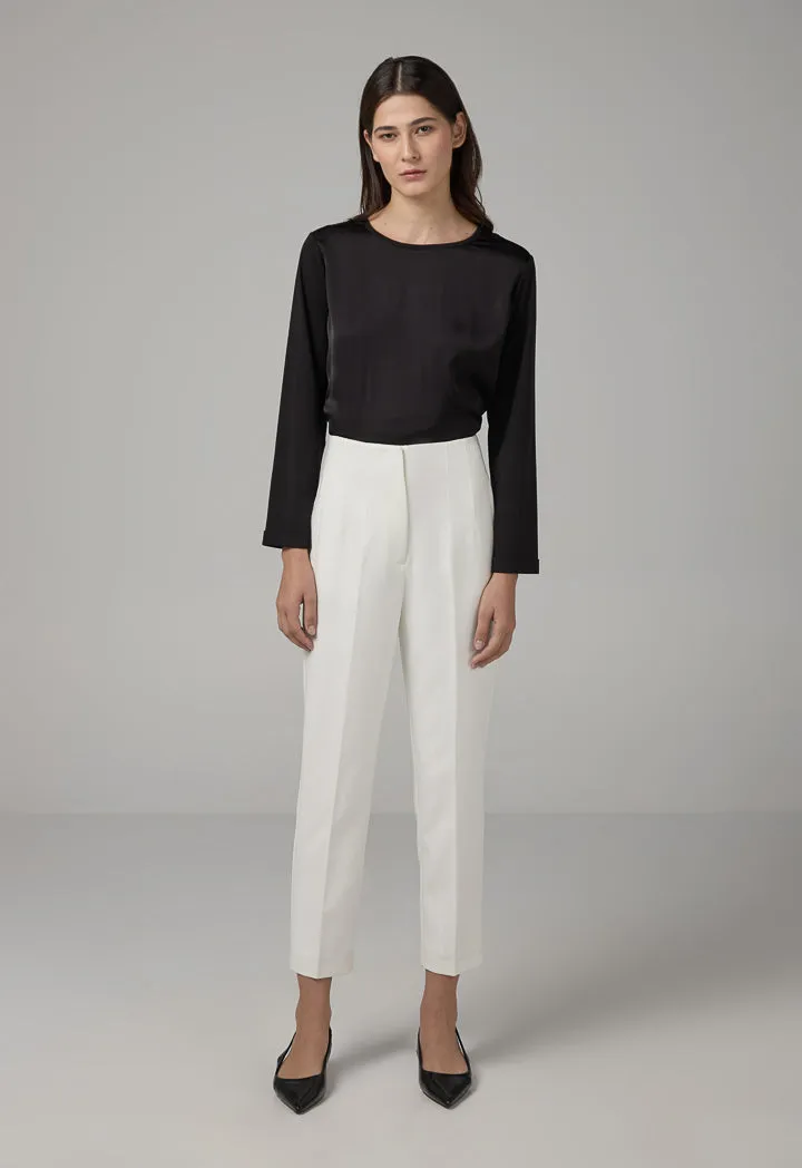 Choice Single Tone High-Waist Trousers Off White