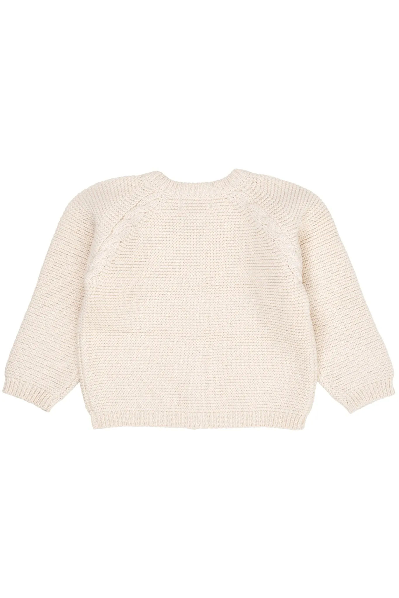 CLASSIC BABY COTTON CABLE CARDIGAN - CREAM