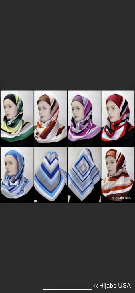 Classic Stripe Pattern Square Hijabs