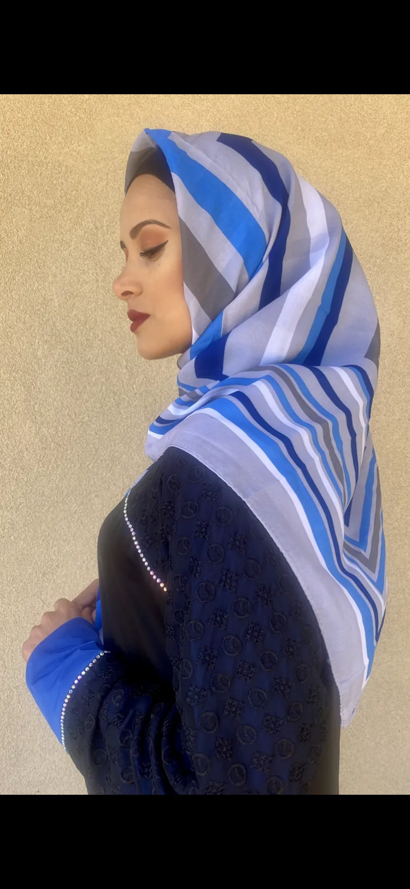 Classic Stripe Pattern Square Hijabs