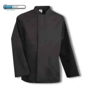 Coolmax Chefs Jacket Long Sleeve Black - White