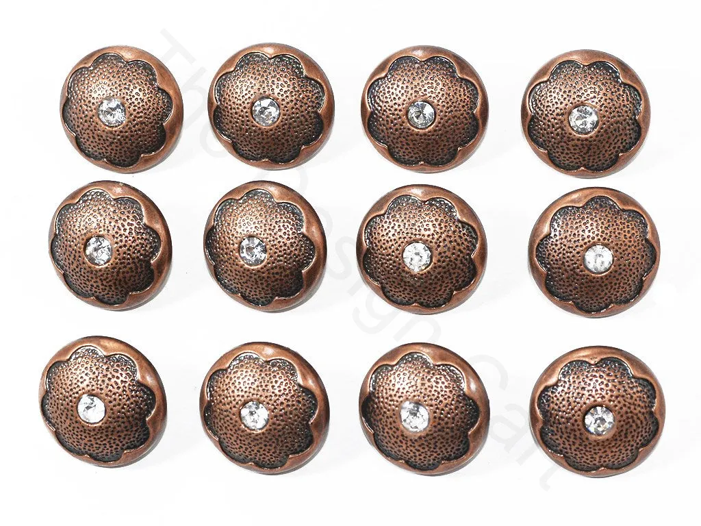 Copper Texture Flower Coat Buttons