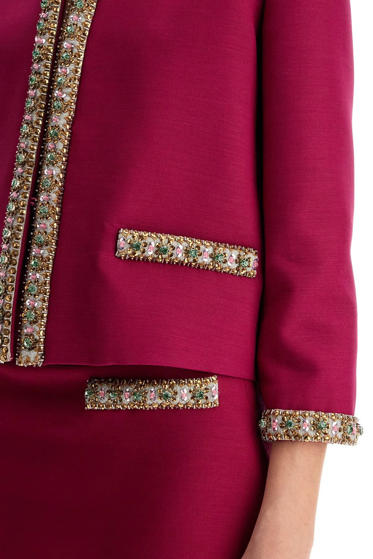 Embroidered Crepe Couture Jacket