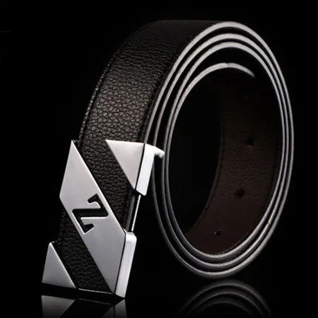 Fashion cinturones hombre brand belts for men ceinture high quality faux leather Metal buckle leather belt men