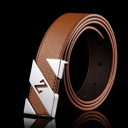 Fashion cinturones hombre brand belts for men ceinture high quality faux leather Metal buckle leather belt men