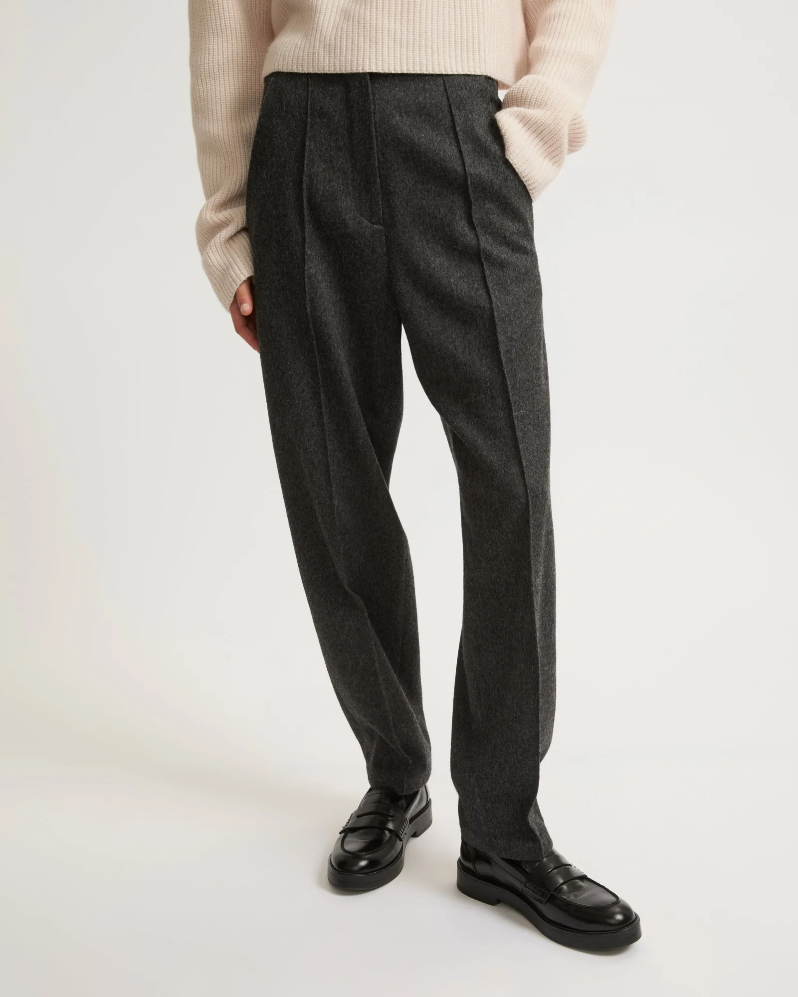 Flannel tailored trousers