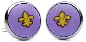 Fleur Stripe: Cufflinks - Violet