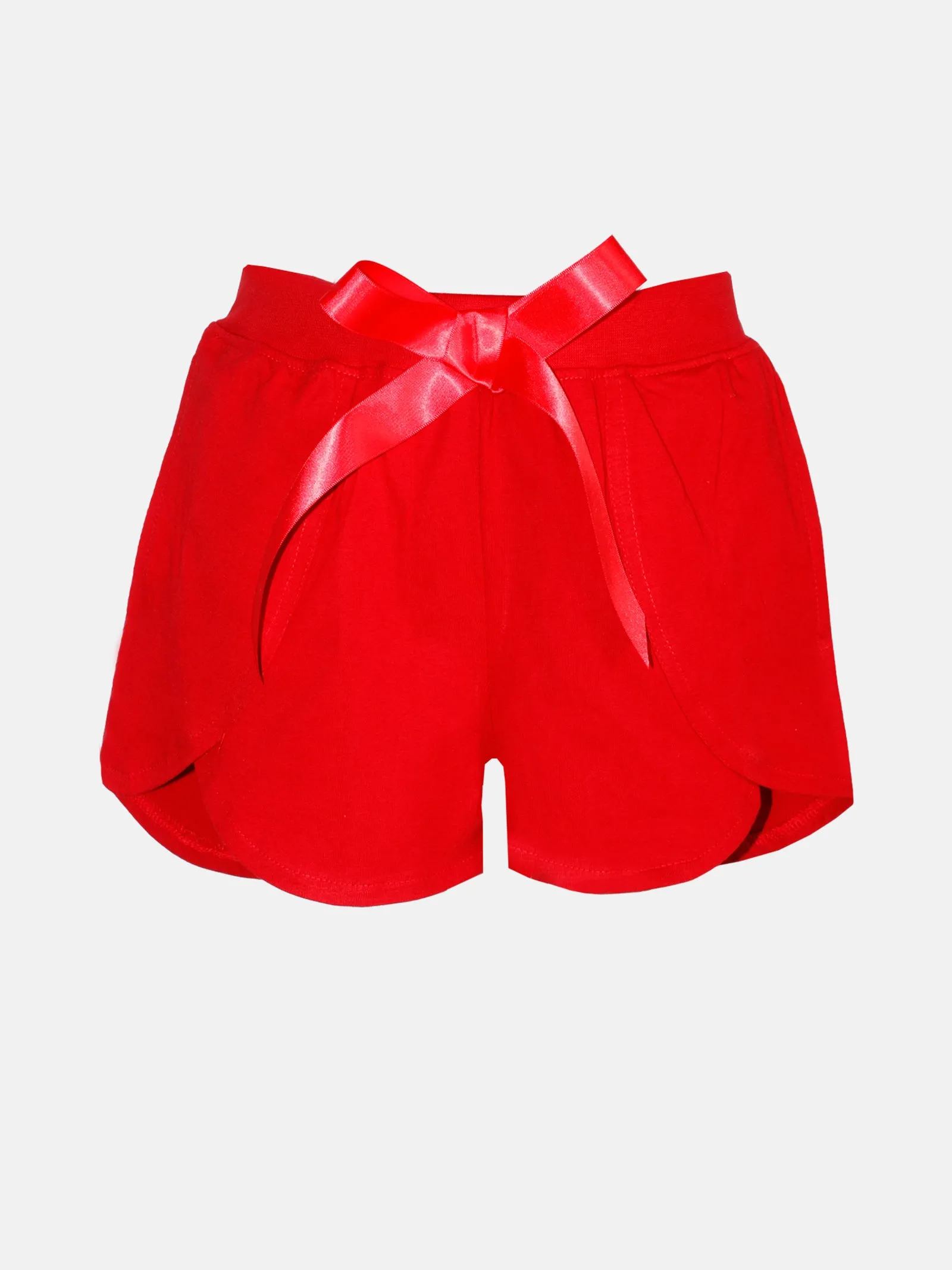 Girls Over Lap Shorts With Bow Pack Of 2