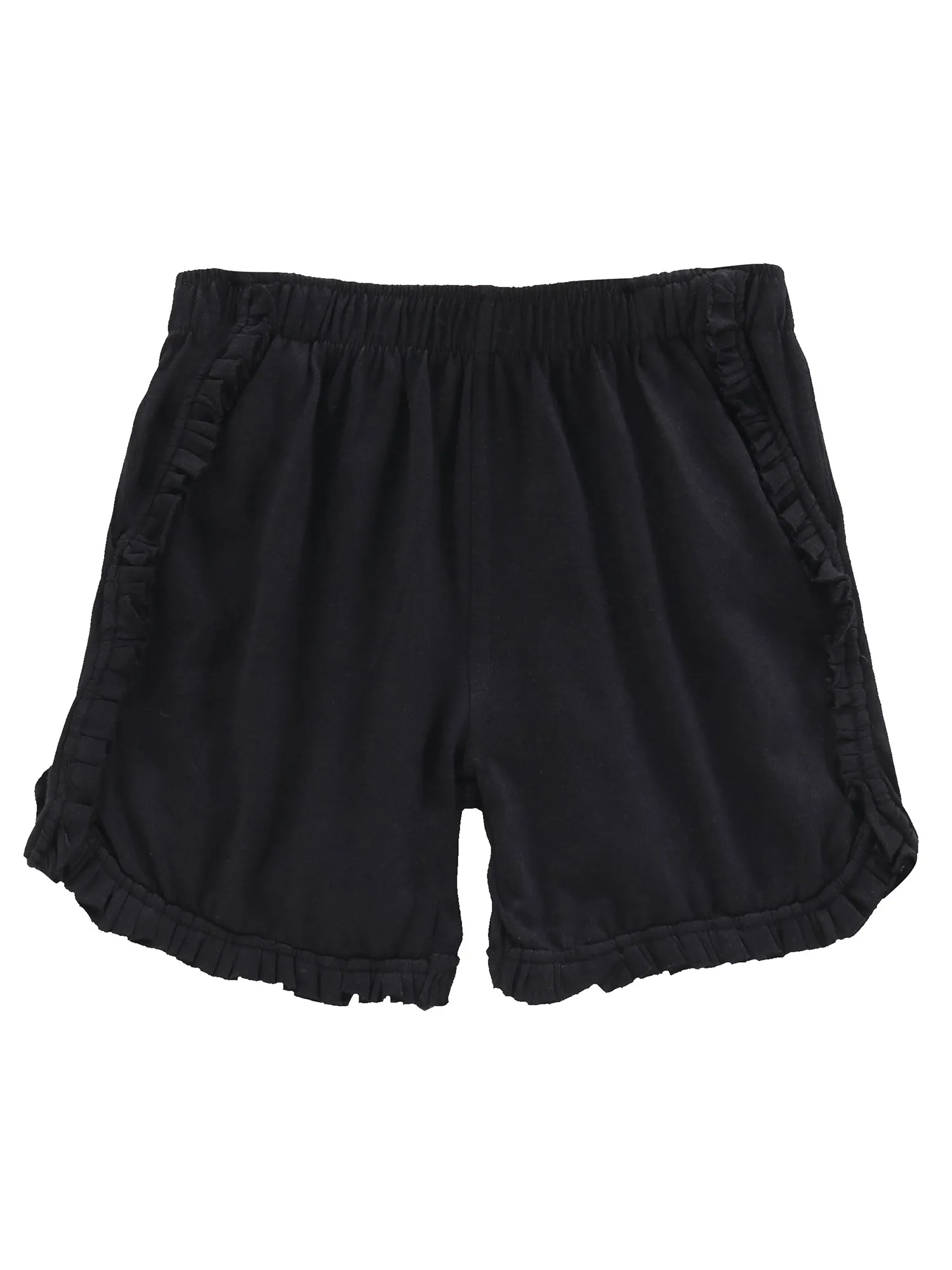 Girls Solid Frill Layer Hot Shorts Pack Of 2