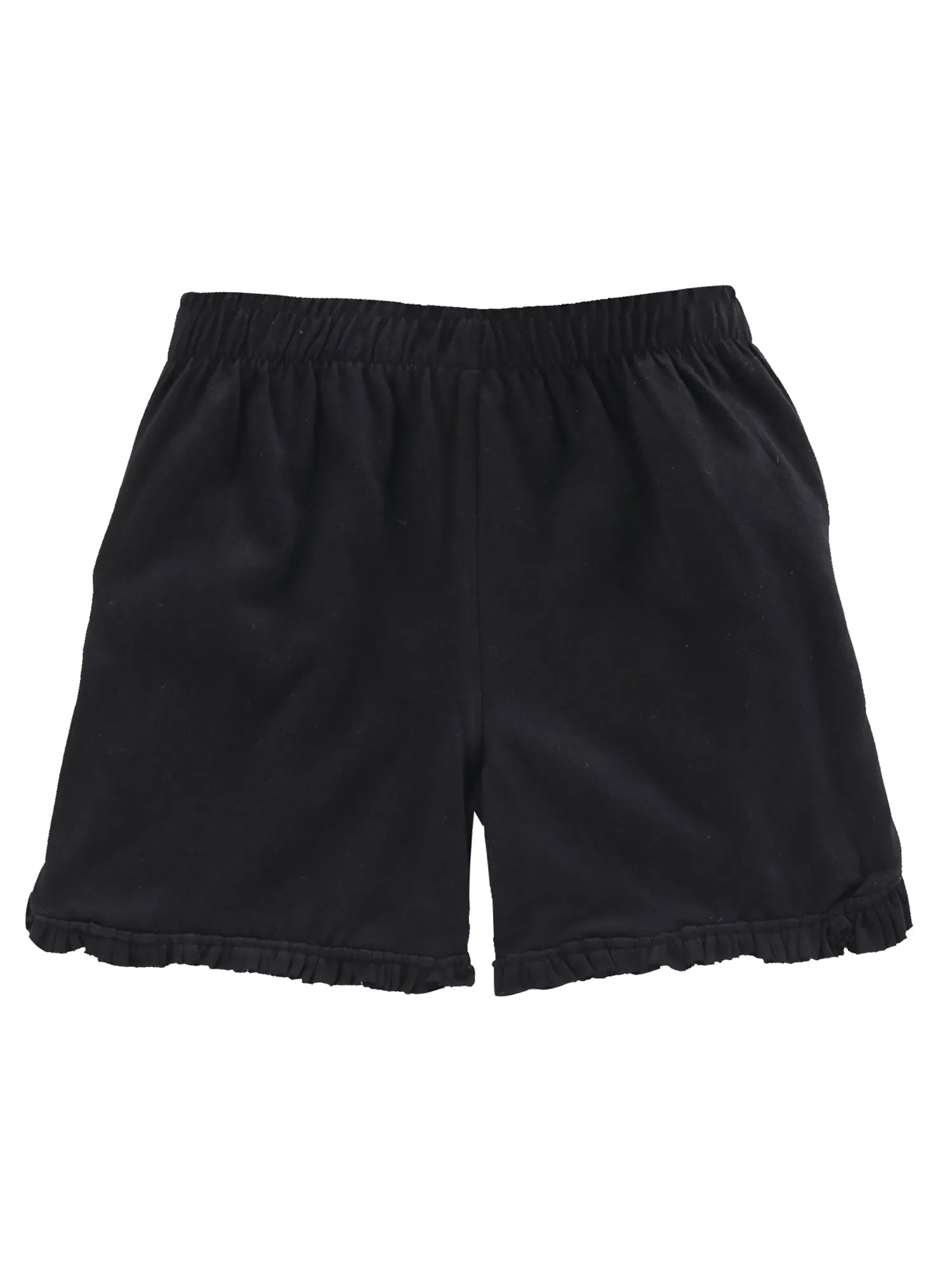 Girls Solid Frill Layer Hot Shorts Pack Of 2