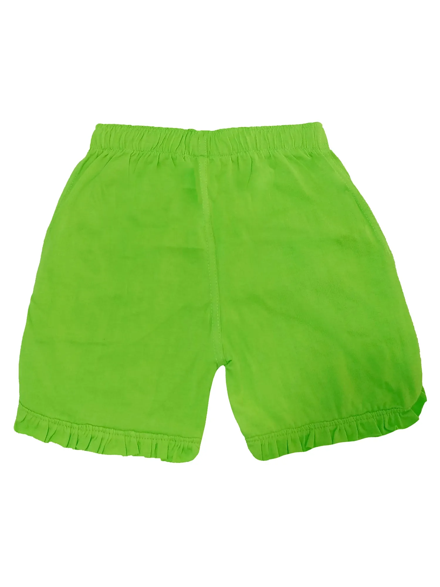 Girls Solid Frill Layer Hot Shorts Pack Of 2