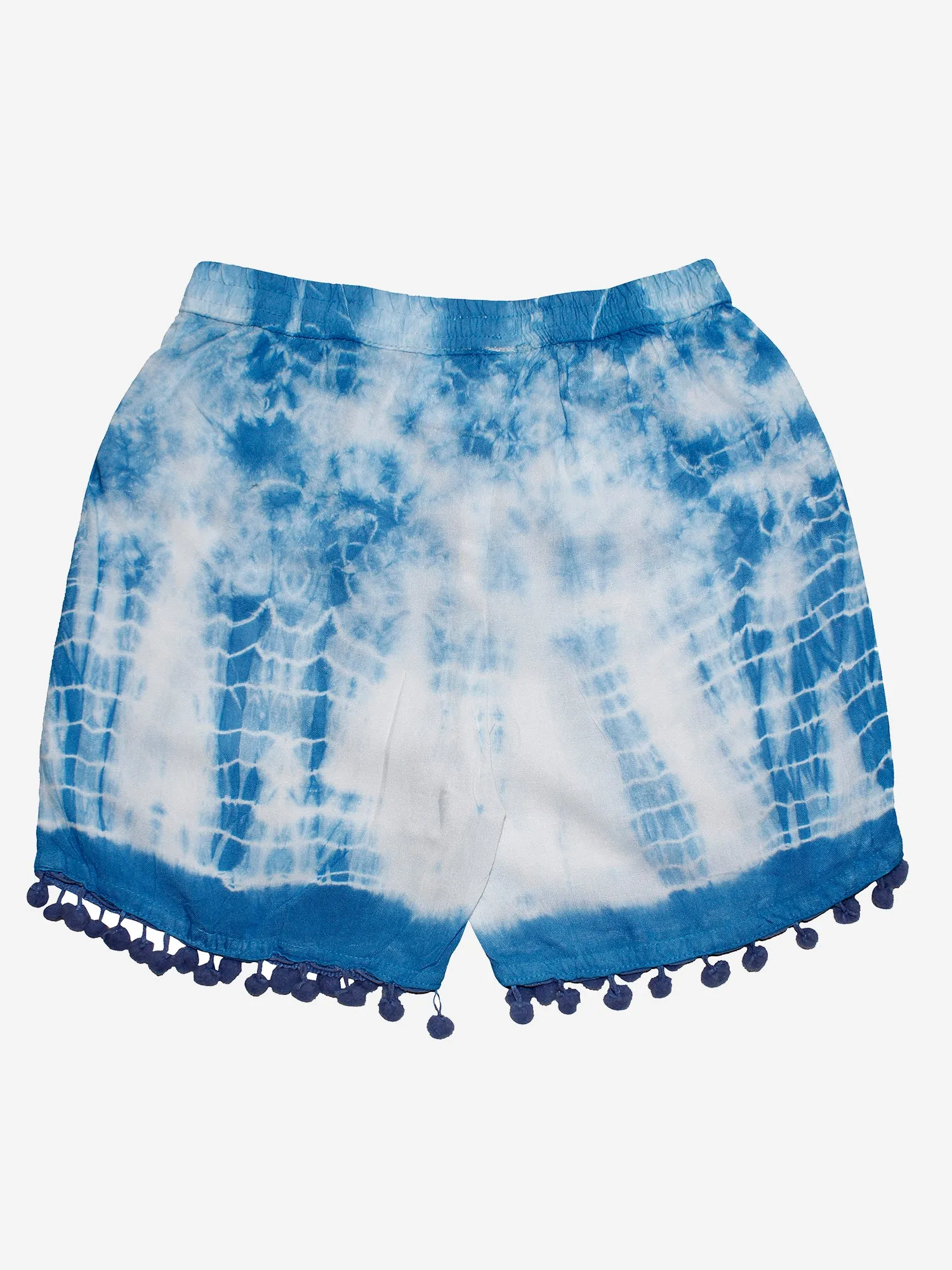 Girls Tie & Dye Shorts with Pom-Pom- Pack of 2