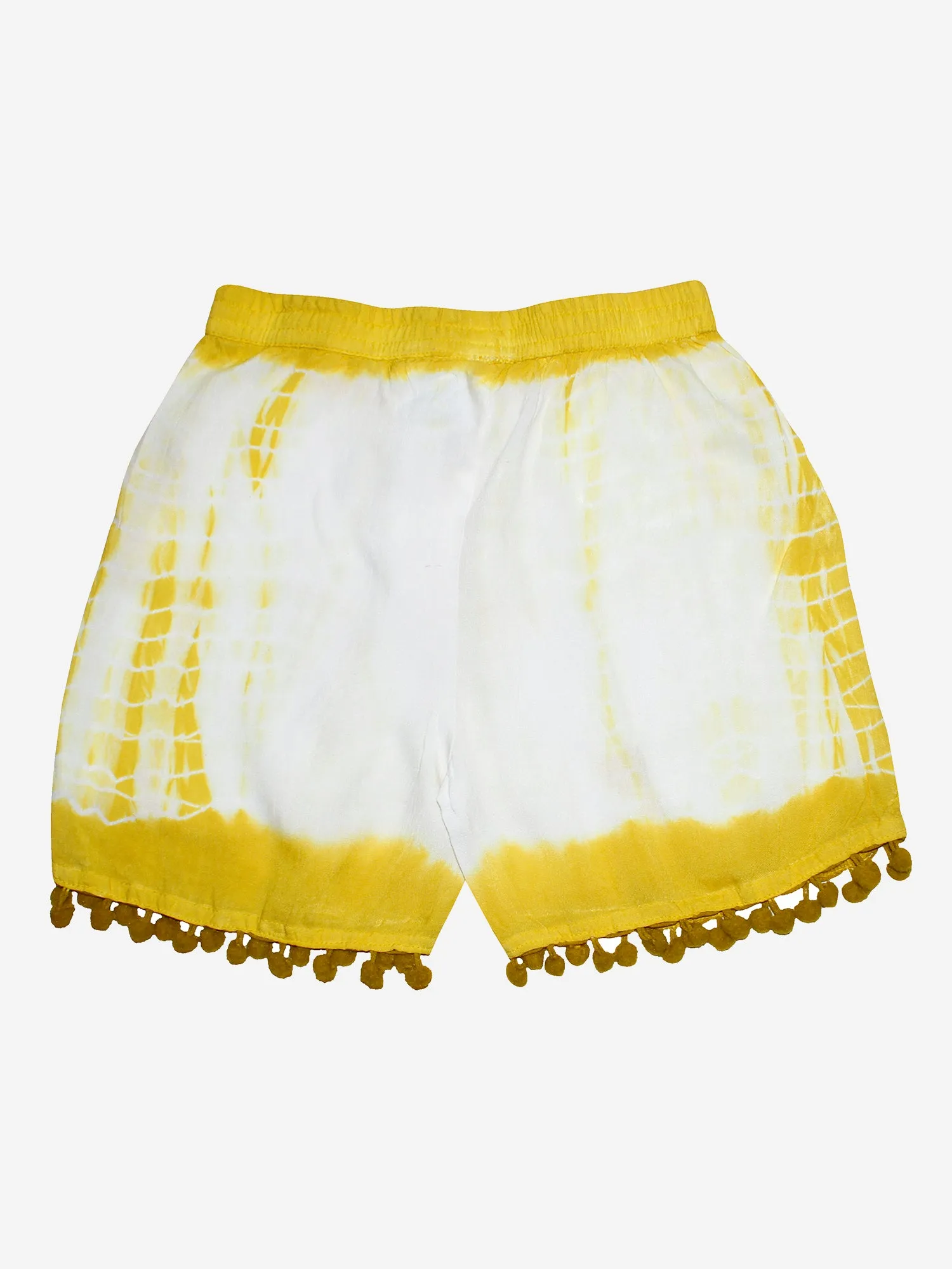 Girls Tie & Dye Shorts with Pom-Pom- Pack of 2