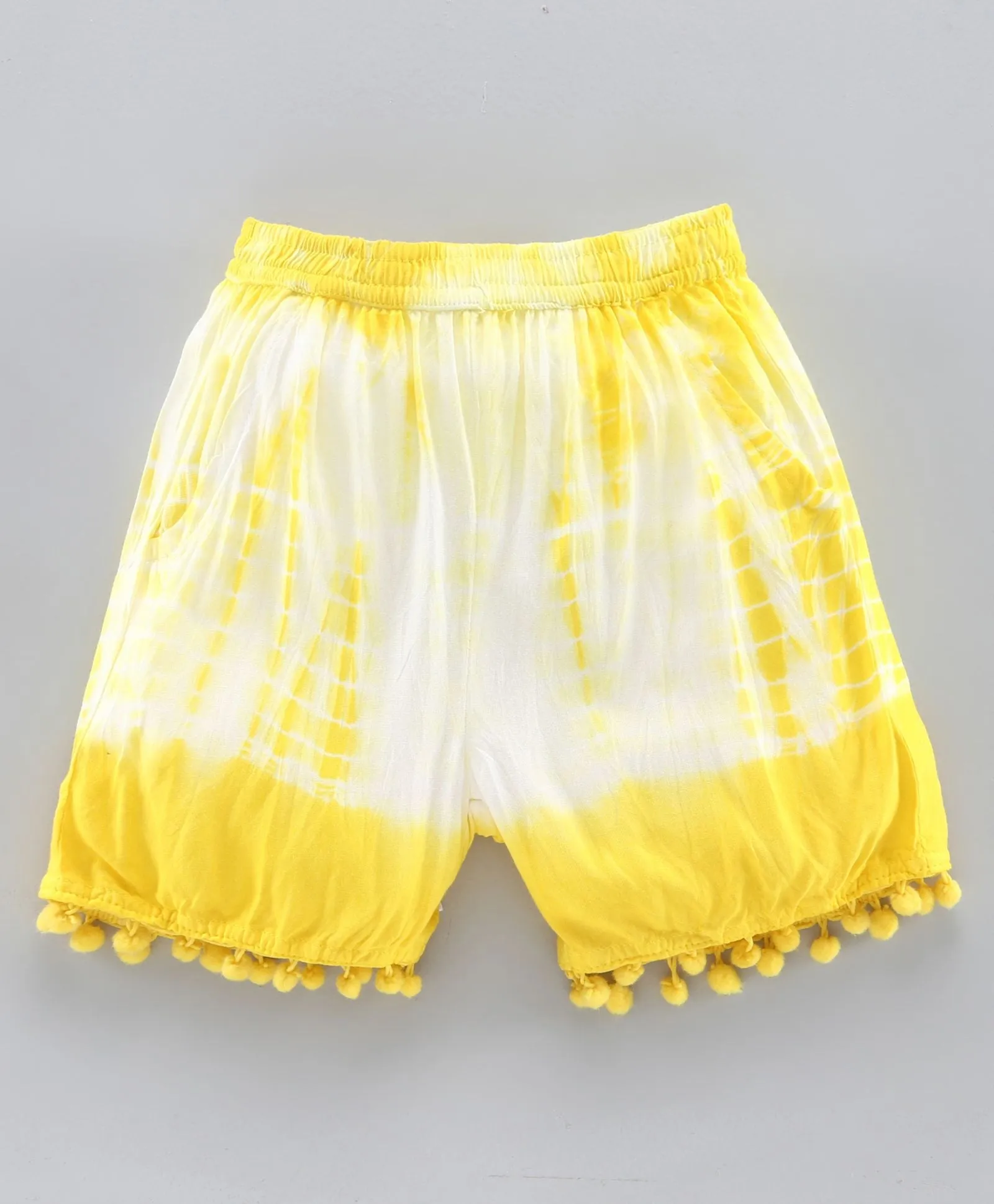 Girls Tie & Dye Shorts with Pompom