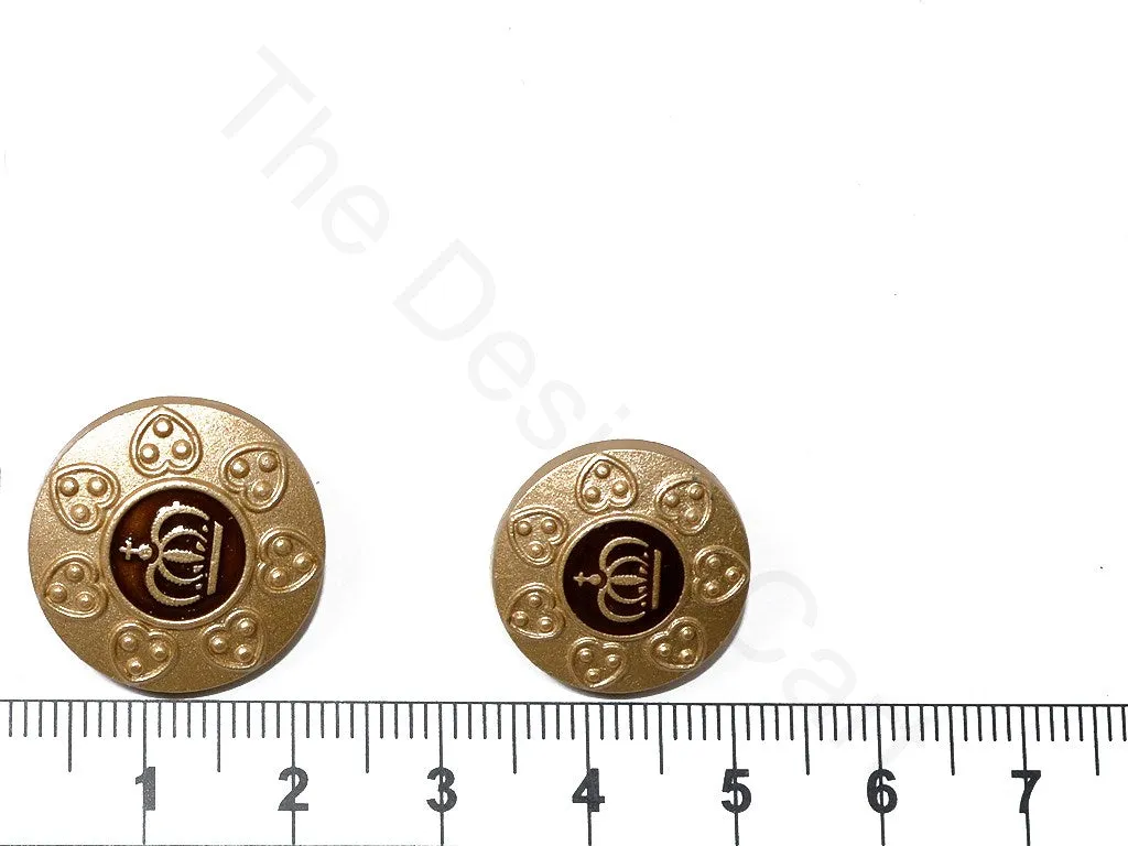 Golden Brown Crown Metal Suit Buttons