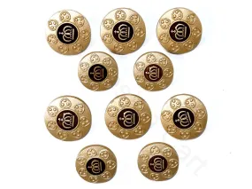 Golden Brown Crown Metal Suit Buttons