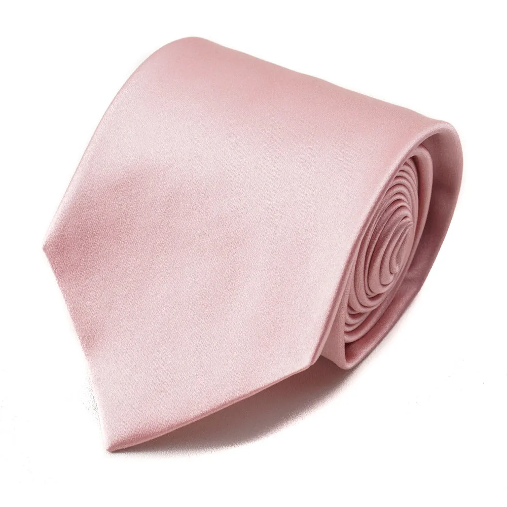 Isaia Solid Pink Satin Silk Tie