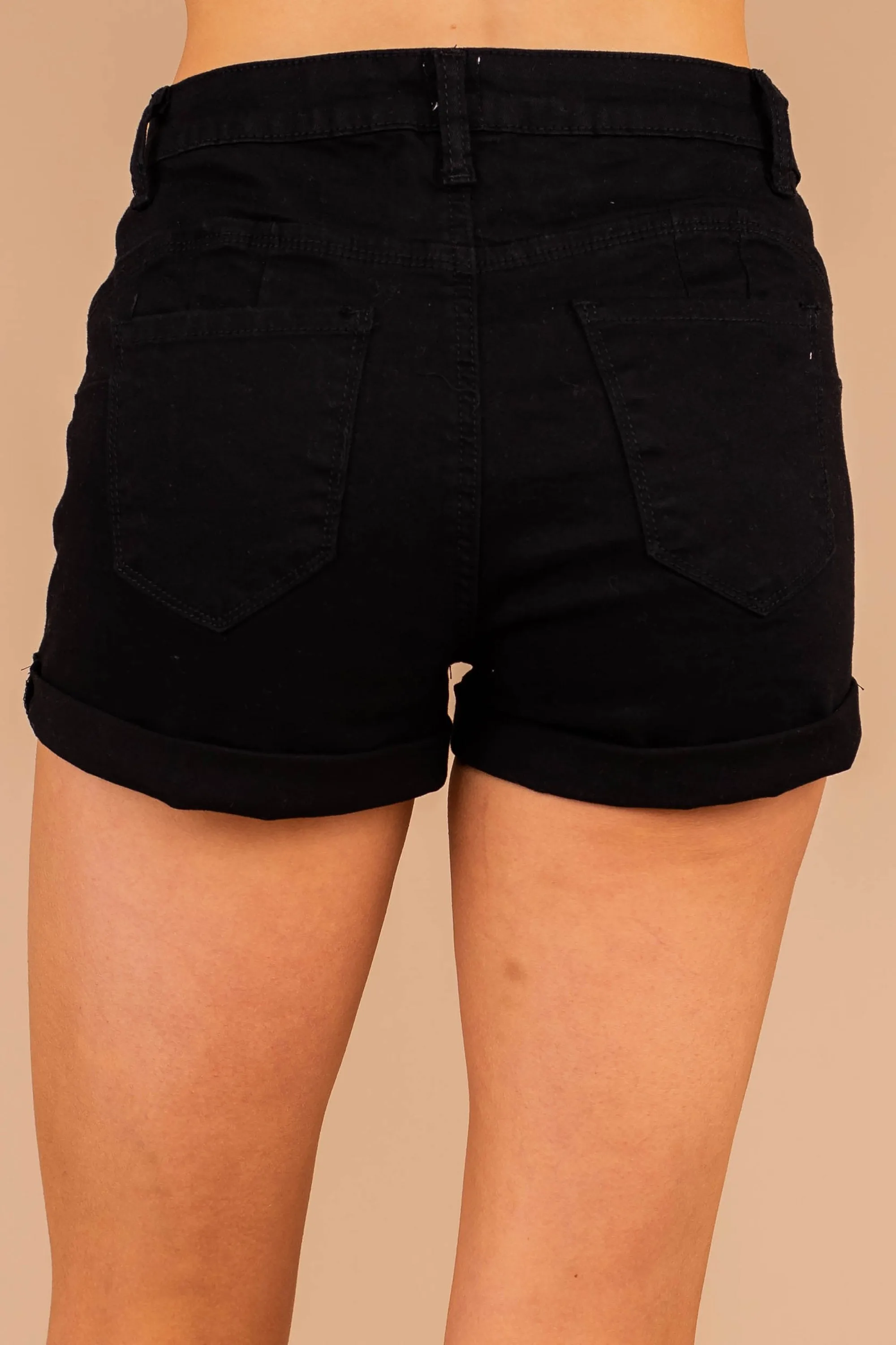 I've Got A Plan Black Denim Shorts