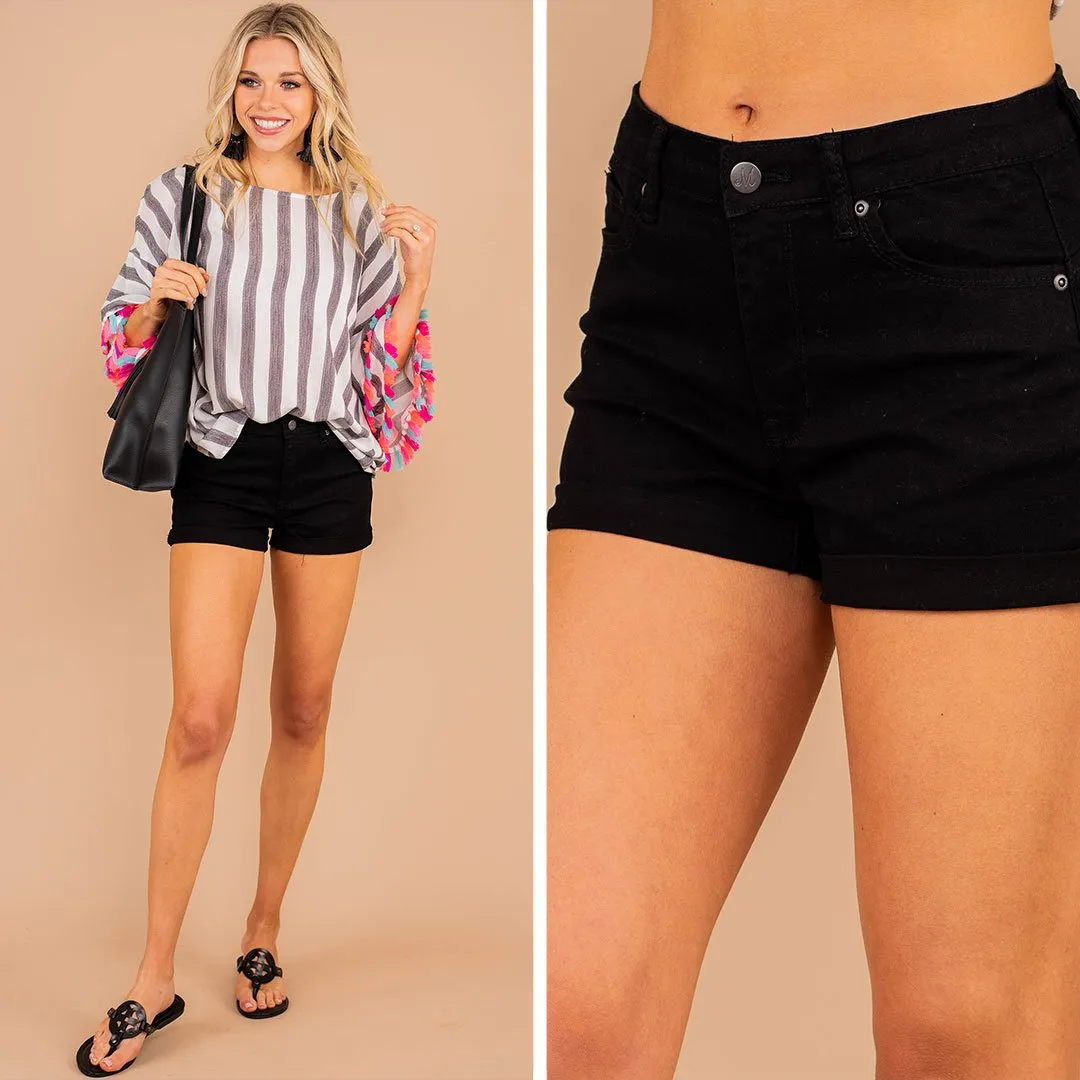 I've Got A Plan Black Denim Shorts