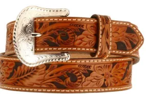 Leegin Tony Lama Floral Tooled Leather Belt Style C40064