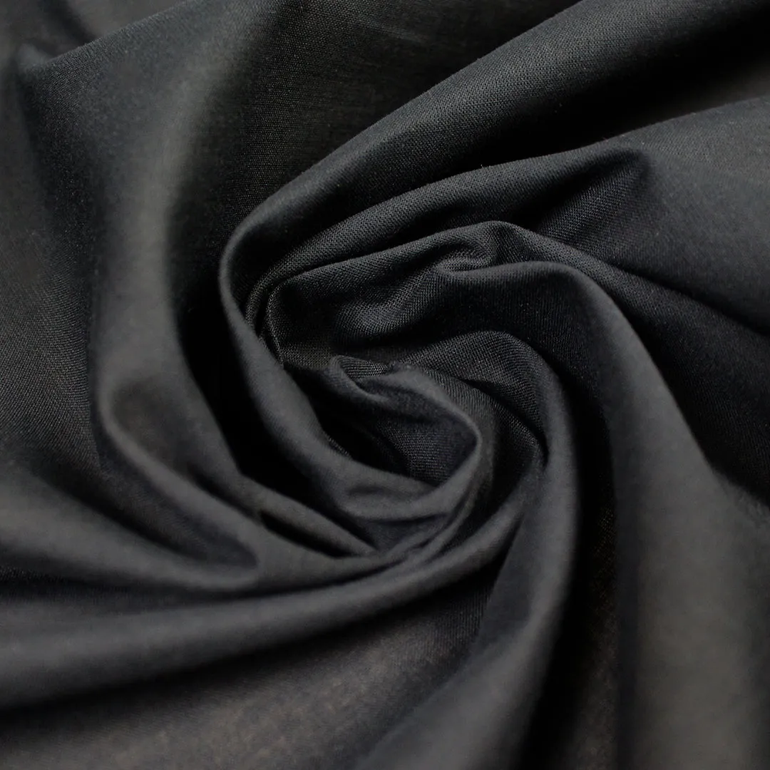 lightweight cotton voile for lining, etc. -  black